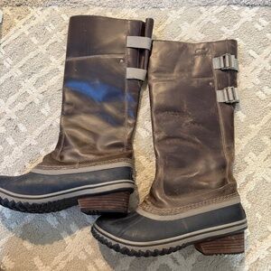 Sorel Slimpack Riding Boot Brown & Black Size 9